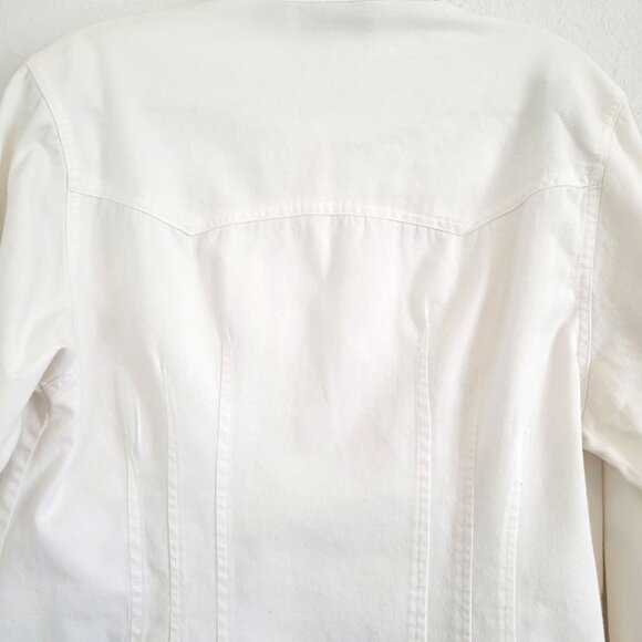 Ignite Basics White Denim Western Top with Metal buttons Women’s Large EUC - Picture 6 of 8